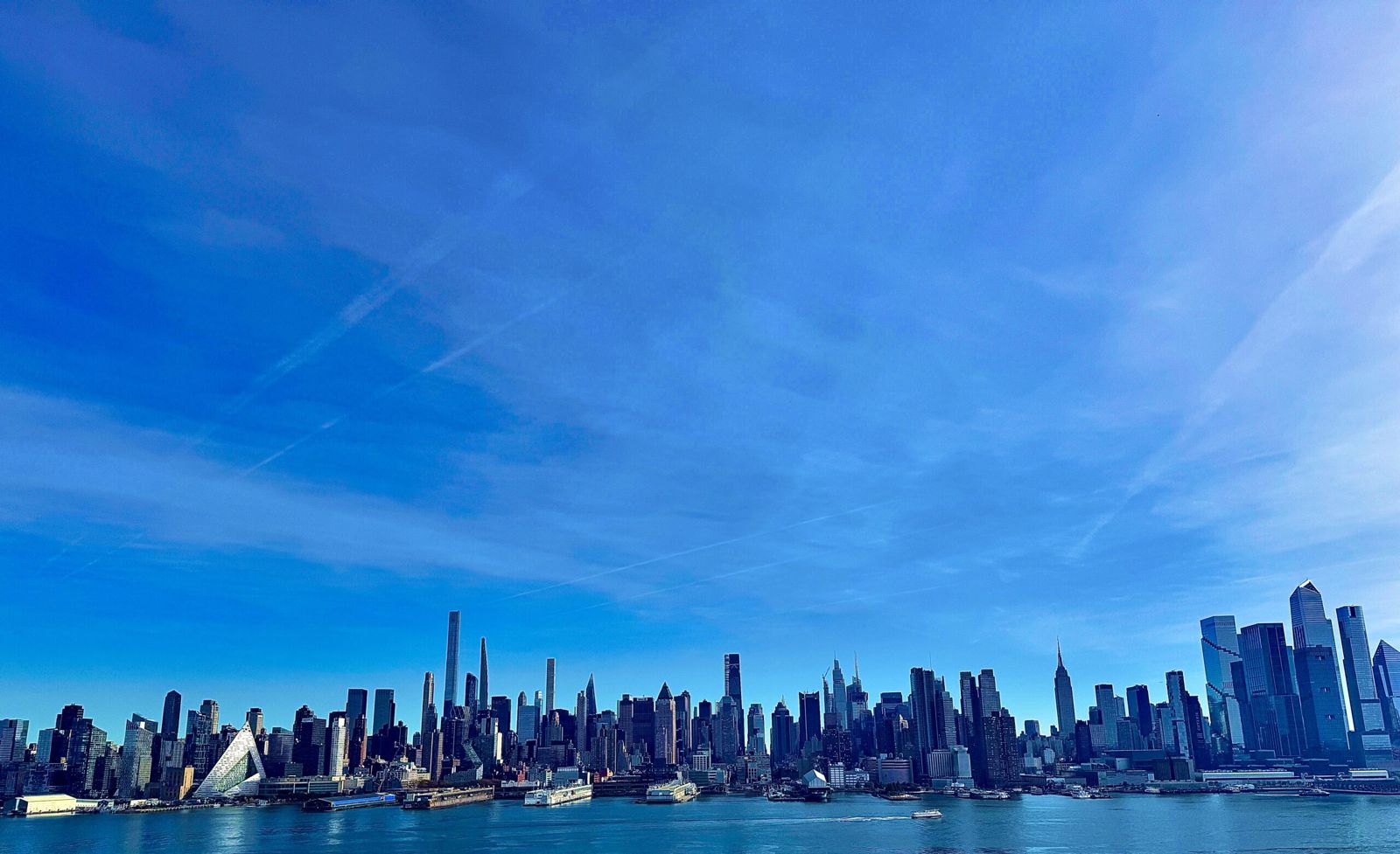 A view of Manhattan from Weehawken. You can see the skyscrapers from 57th to 34th. 