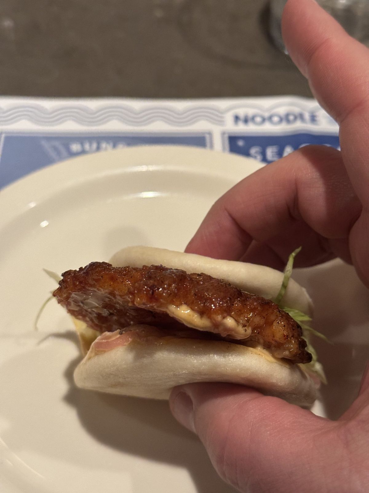 A prawn boa bun